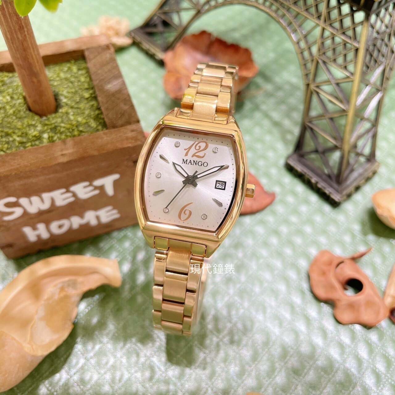 【MANGO】典雅時光酒桶型 (白面)MA6760L-80R 25mm 現代鐘錶