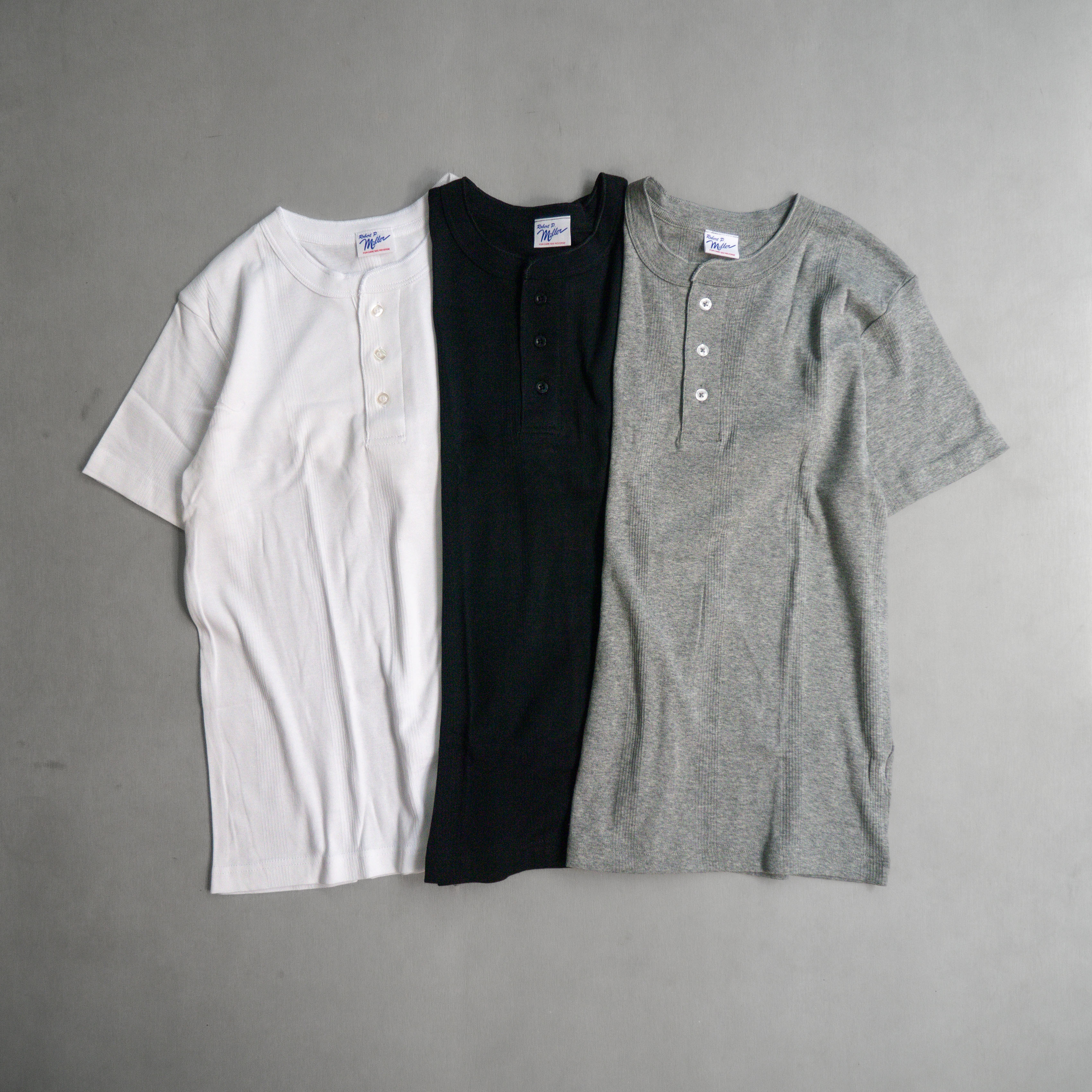 ROBERT P MILLER 111C RIBBED HENLEY TEE 素面 螺紋 亨利領 短袖 T恤
