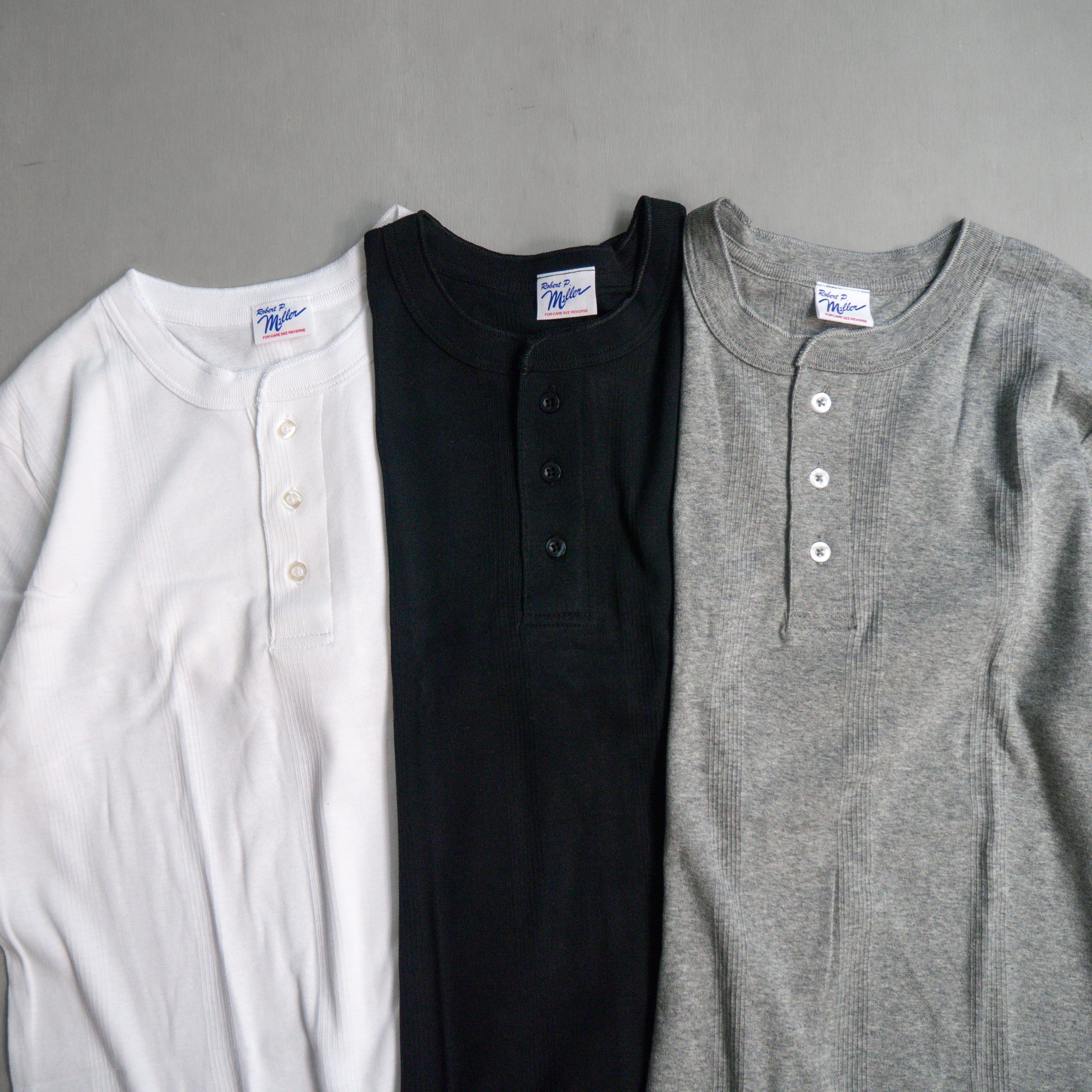 ROBERT P MILLER 111C RIBBED HENLEY TEE 素面 螺紋 亨利領 短袖 T恤
