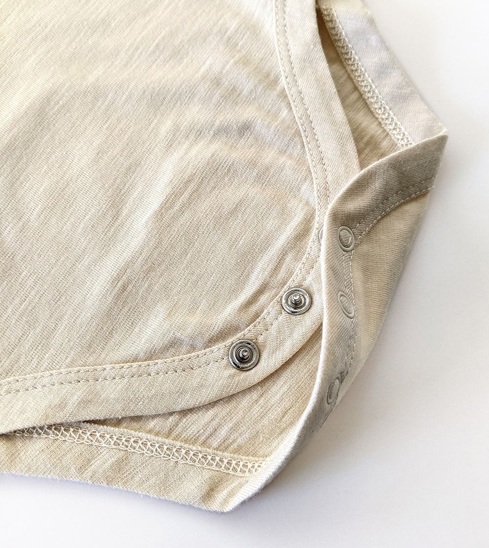 有機棉嬰幼兒BD竹節短袖連身衣-原米太陽 | 藍天畫布有機棉