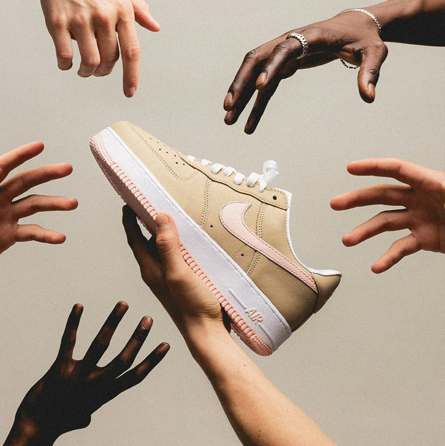 <連線代購商品>邁阿密開幕 Kith 限定款 男女鞋 NIKE AIR FORCE 1 Linen 亞麻粉 棕粉 休閒鞋【845053-201】AF1