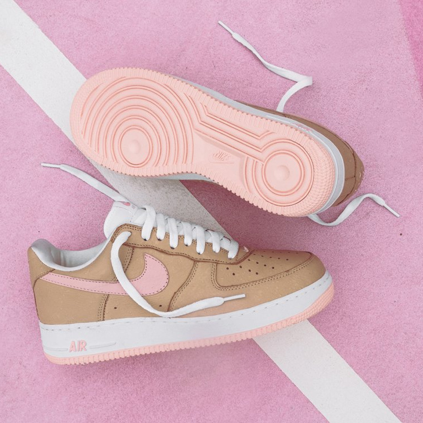 <連線代購商品>邁阿密開幕 Kith 限定款 男女鞋 NIKE AIR FORCE 1 Linen 亞麻粉 棕粉 休閒鞋【845053-201】AF1