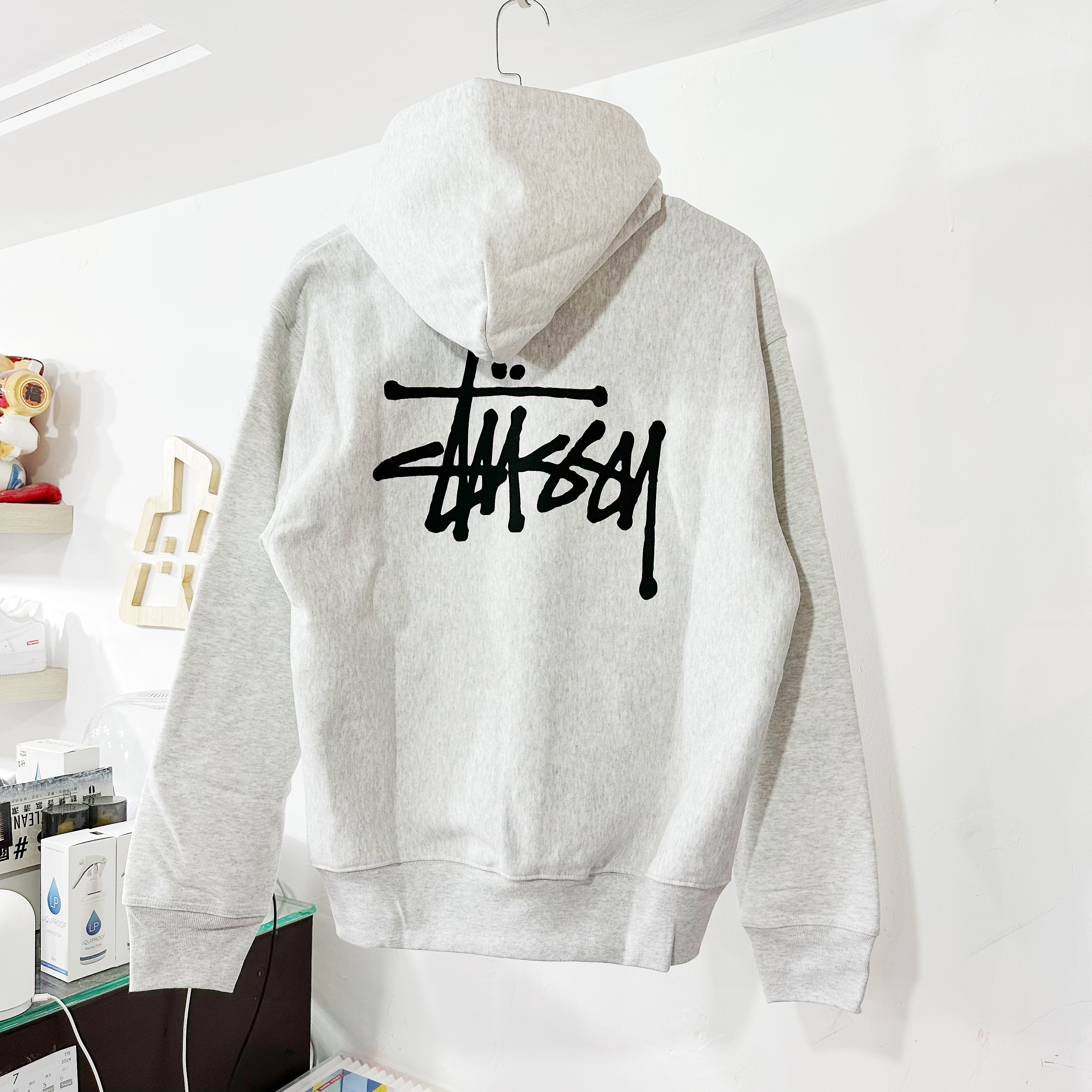 STÜSSY  Basic Hoodie Ash Heather