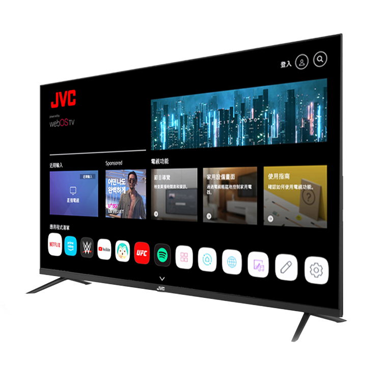 [送桌上安裝]JVC 75吋蘋果認證4K HDR飛輪體感連網液晶顯示器(75TG)