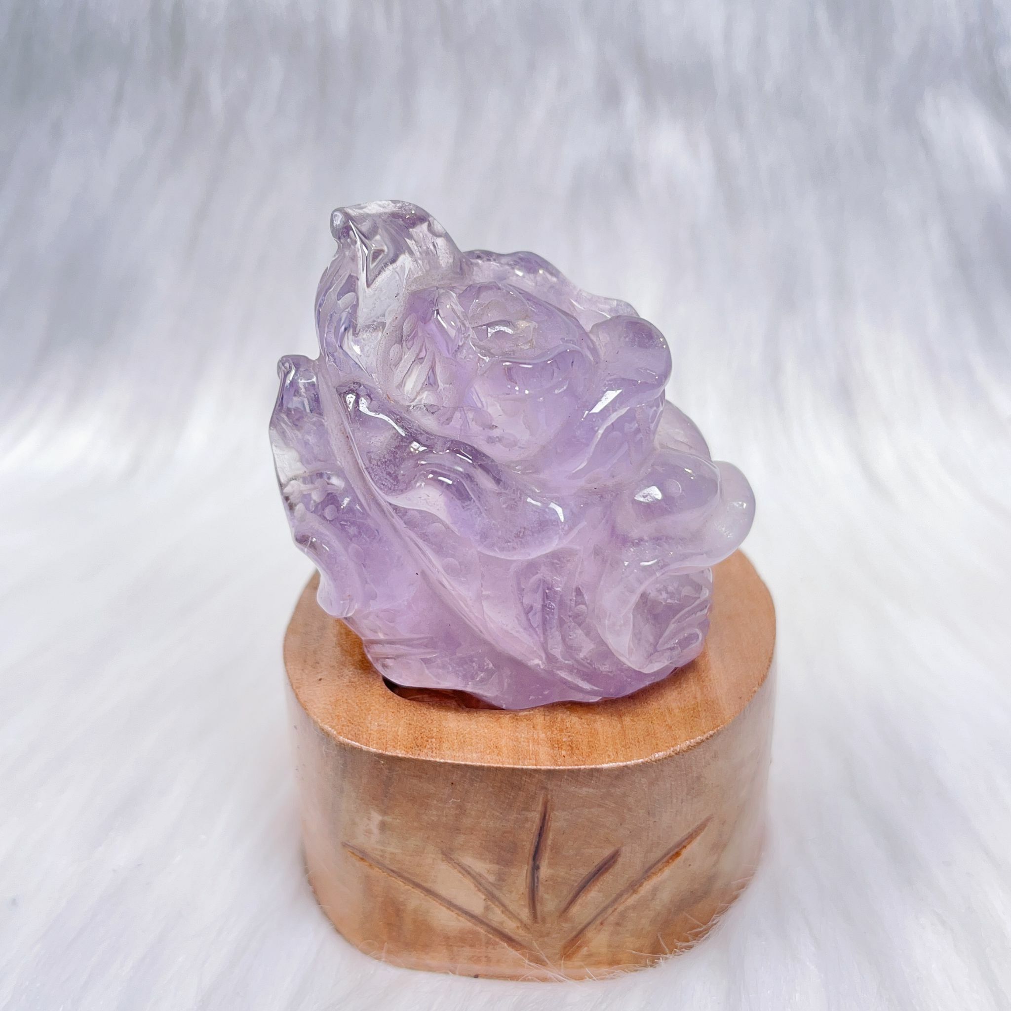 紫水晶　白菜　置物 紫水晶白菜置物