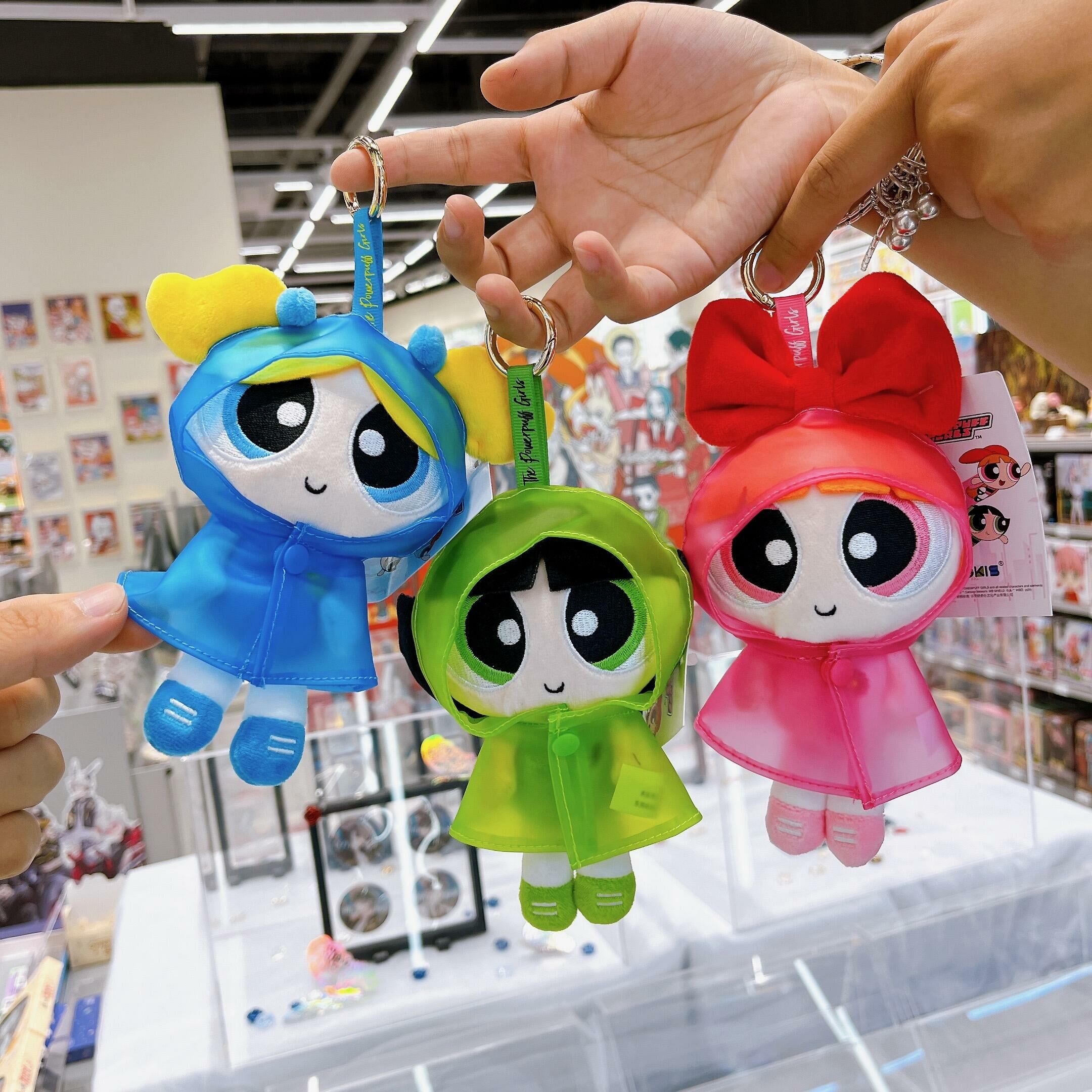 華納正版授權 飛天小女警 毛絨吊飾 雨衣款 天使款 鑰匙圈 花花 泡泡 毛毛 (任買兩件711免運)/預購