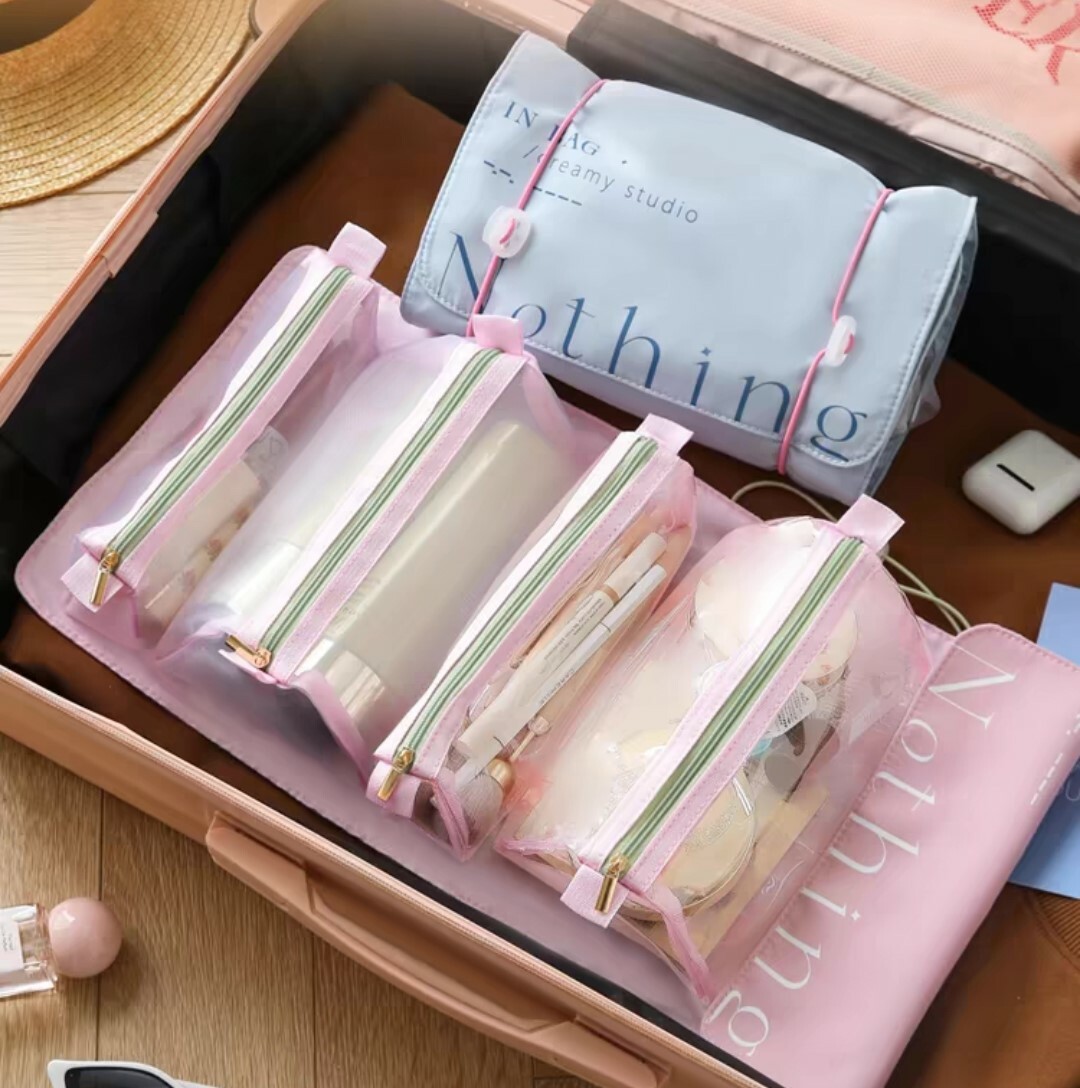 旅行用大容量折疊化妝包