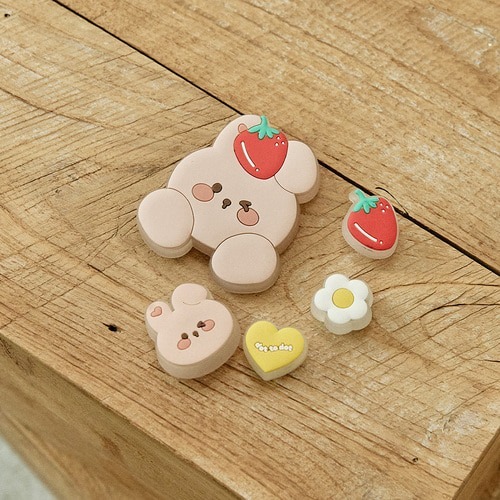 DTD愛心水果拼盤系列🍓-LED炫彩閃燈迷你軟膠釘4件套