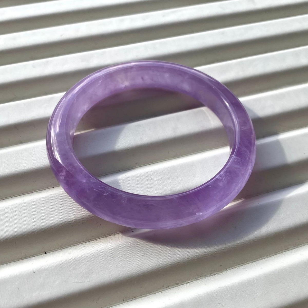 【玉鐲】天然巴西產薰衣草紫水晶手鐲 (滿色/冰透/共生)