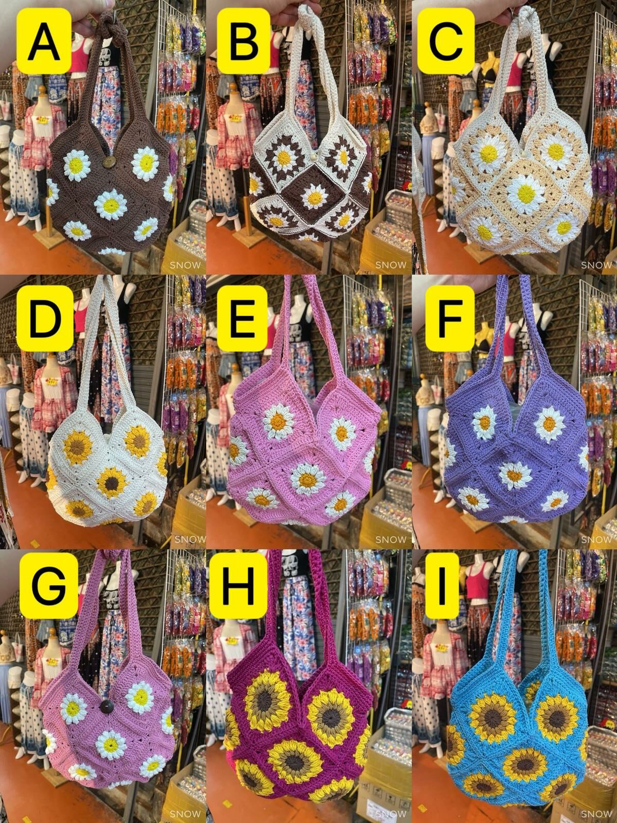 泰國🇹🇭人氣hand made針織花花袋