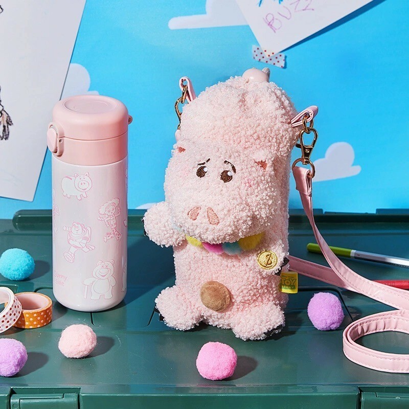 皮克斯 Pixar 玩心大發 系列 熊抱哥 Lotso 火腿豬 Ham 保溫瓶+絨毛造型杯套 玩具總動員 Toy Story -上海迪士尼商店