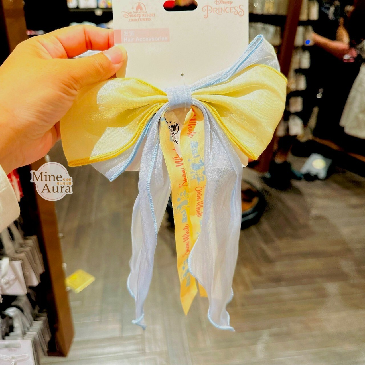 白雪公主 Snow-white 緞帶大蝴蝶結造型 髮束 髮飾 -上海迪士尼樂園