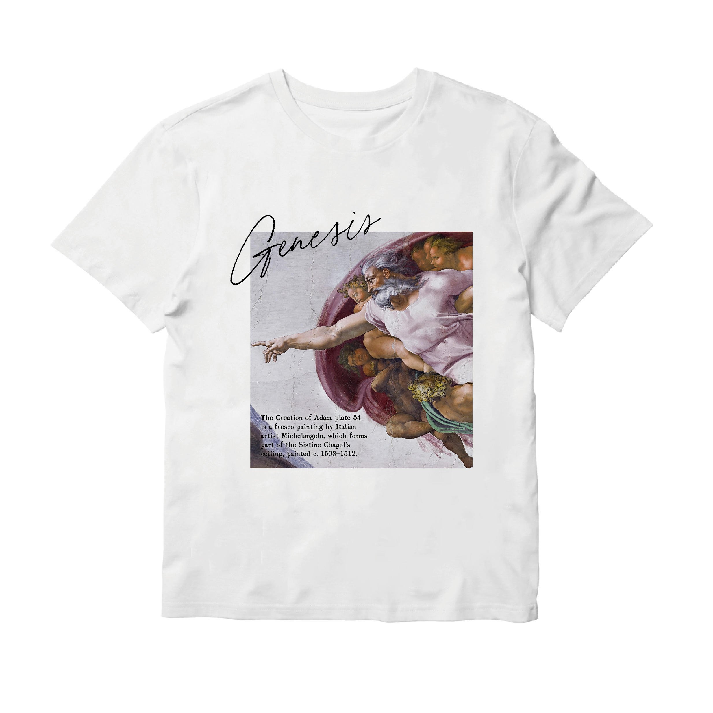 藝術T恤｜米開朗基羅《創世紀之神》白