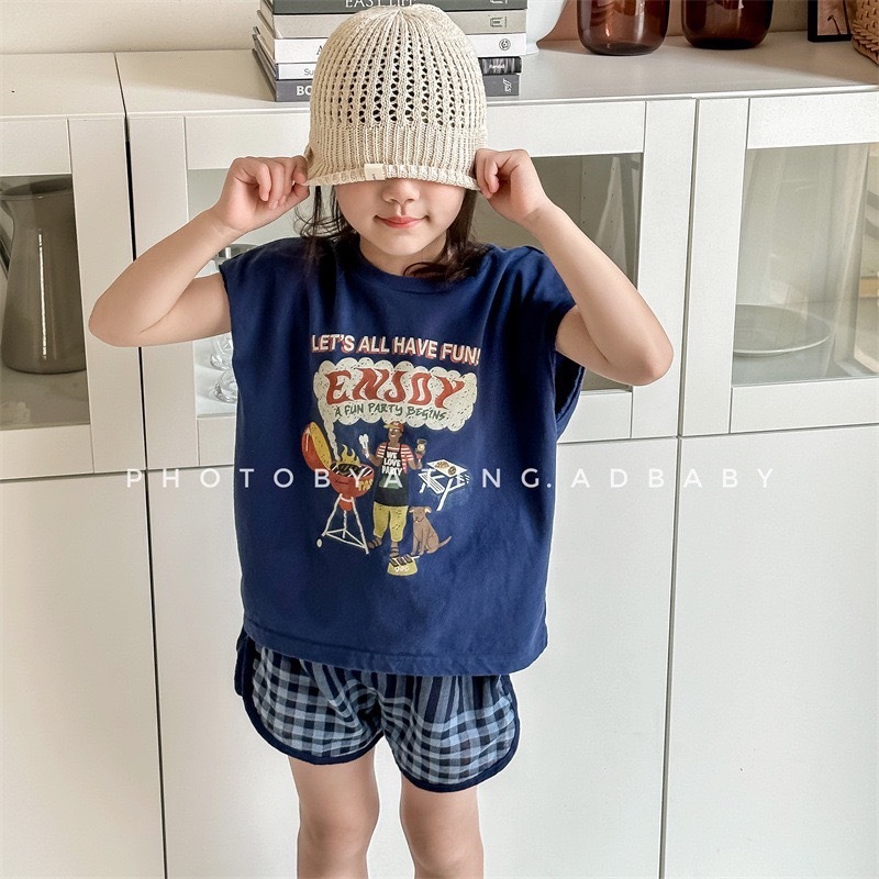 三色不修邊美式背心