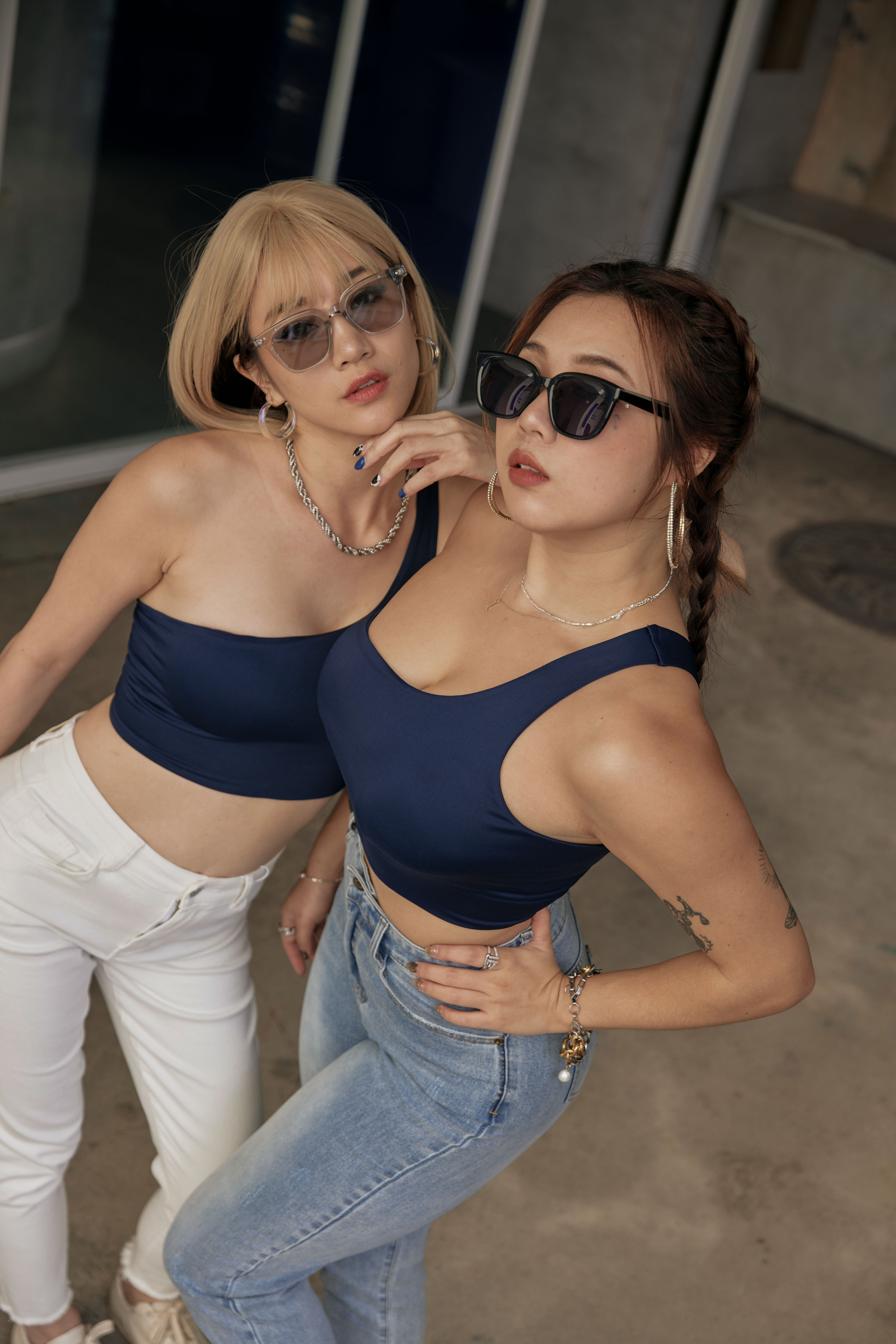 〖Lea’s Design Collection 〗Versatile One-Shoulder Bratop with Metal Back Clasps ✨ Swim-Ready! -Peacock Blue