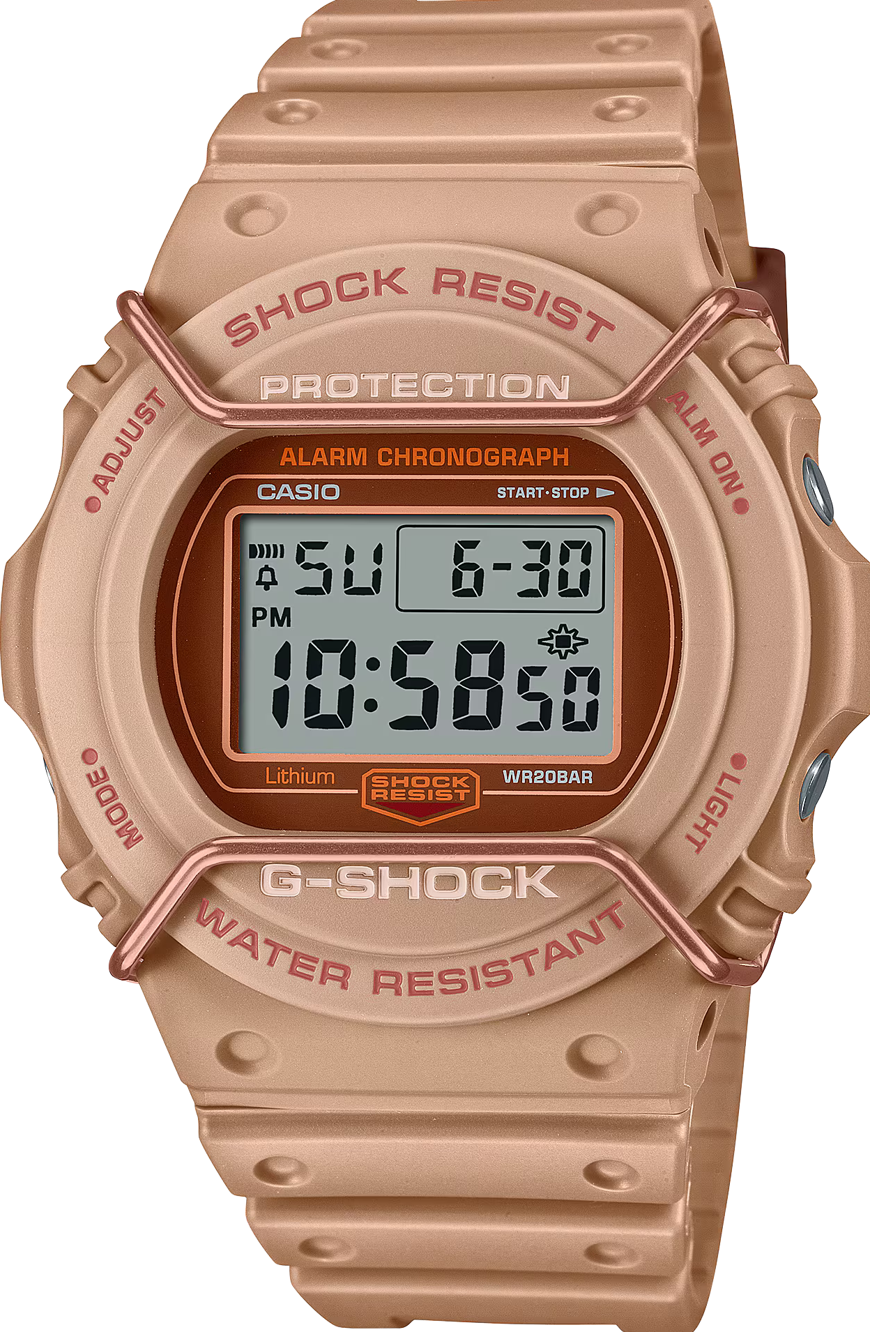 萬年鐘錶 - G-SHOCK  圓形錶殼系列電子錶 DW-5700PT-5  錶徑 : 45.4 mm
