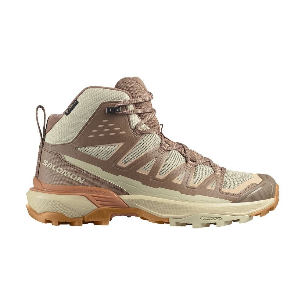 【SALOMON 】女 X ULTRA 360 EDGE Goretex 中筒登山鞋 黃/棕/粉 / L47462700