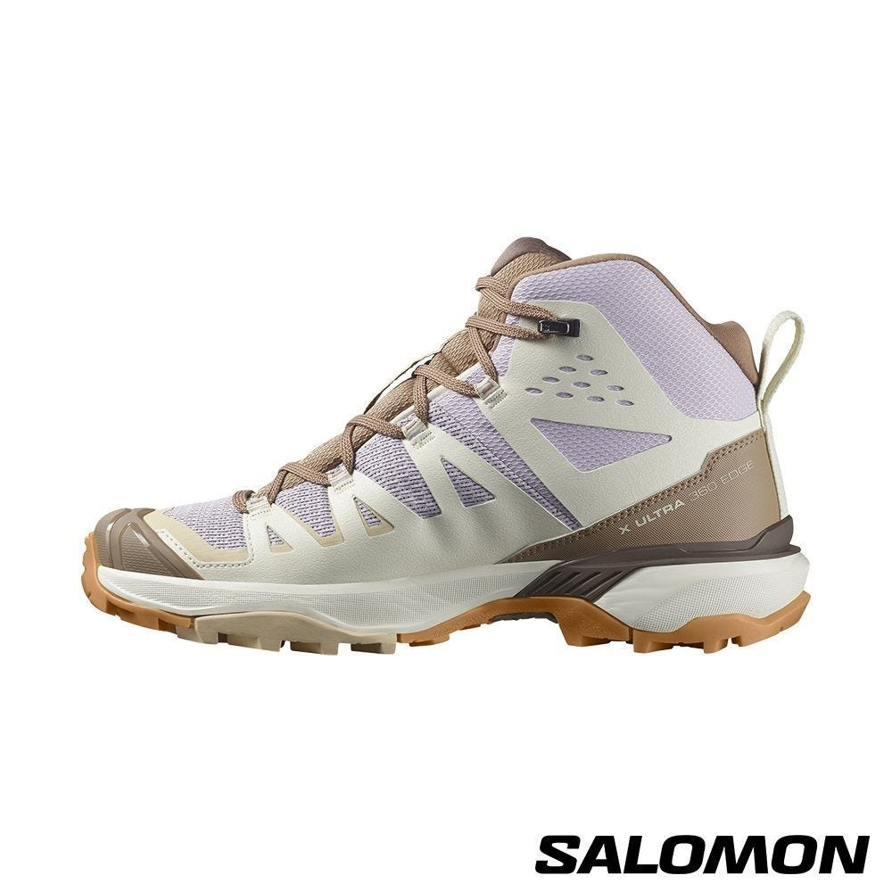 【SALOMON 】女 X ULTRA 360 EDGE Goretex 中筒登山鞋 紫/白/棕 /  L47462800