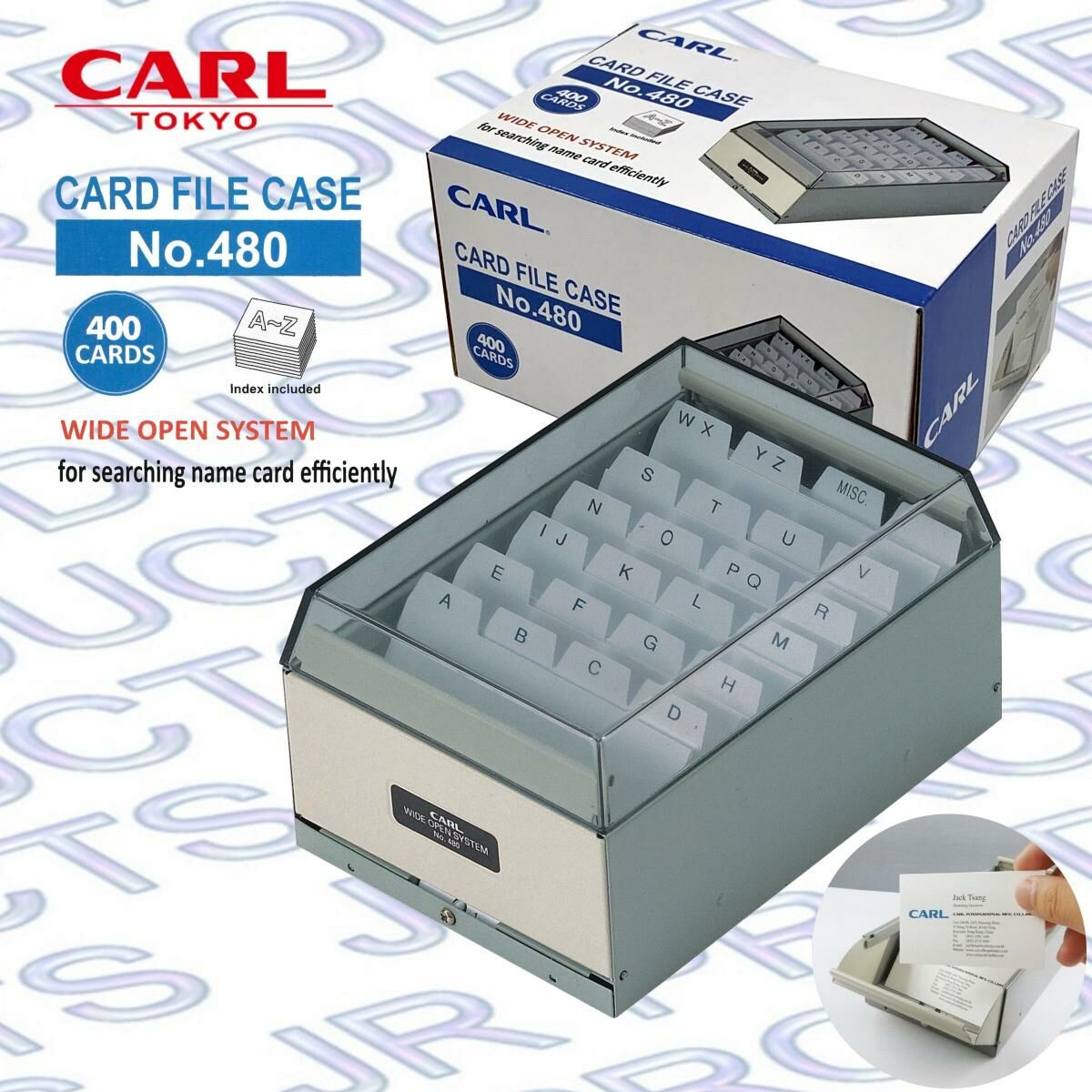 CARL - 日本 CARL 咭片儲存名片收納盒 (400張卡) #480《香港行貨》-1 個