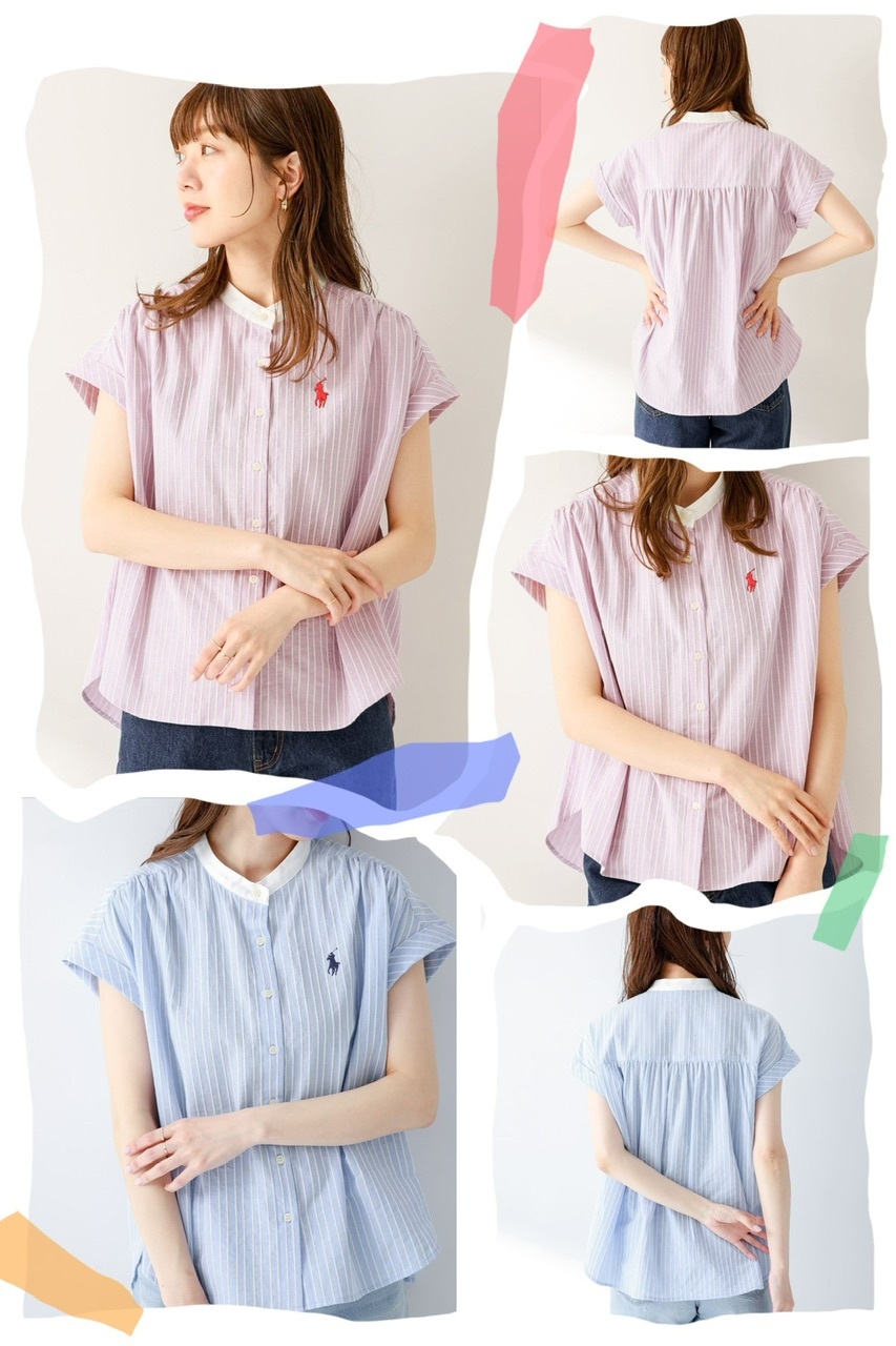 Pol*o  直條圓領恤衫 - 2401052