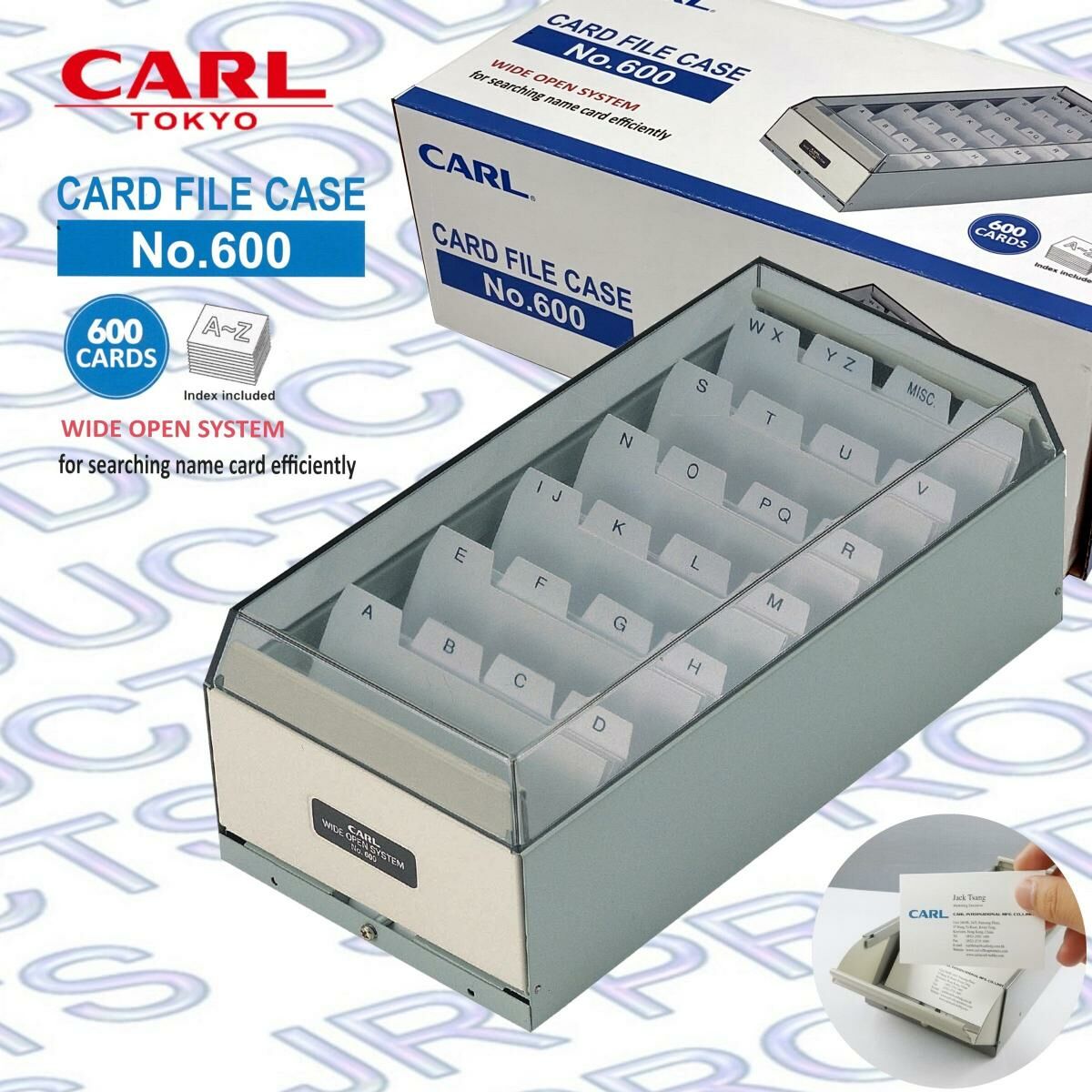 CARL - 日本 CARL 咭片儲存名片收納盒 (600張卡) #600《香港行貨》-1 個