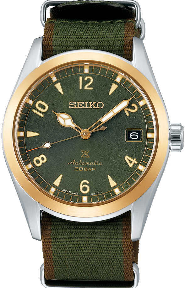 萬年鐘錶 - SEIKO PROSPEX Land 登山者系列  Alpinist  綠面復古金機械潛水錶  SPB212J1 / 6R35-01B0U 錶徑38MM