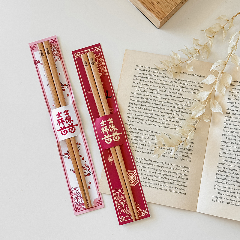 婚禮小物-手寫囍字實木餐筷組(含包裝) /筷子/位上禮/捧花禮/伴娘禮