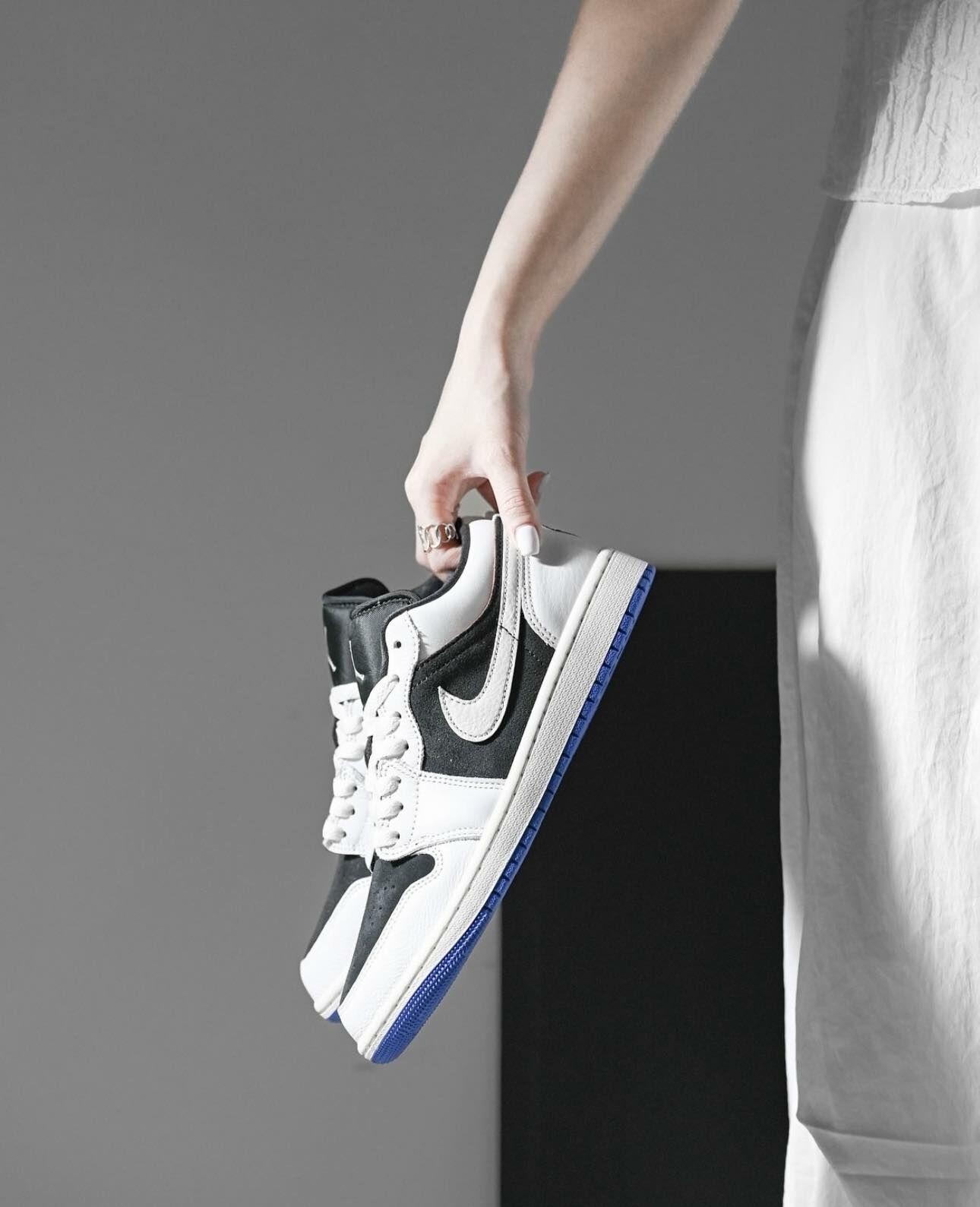 NIKE AIR JORDAN 1 LOW Quai 54 白黑藍 低筒休閒鞋