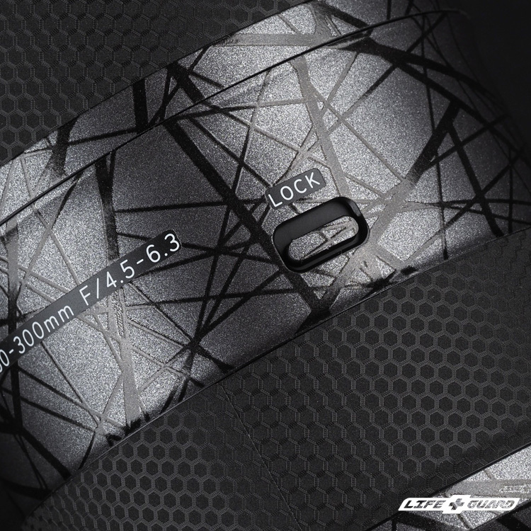 LIFE+GUARD 鏡頭貼膜安裝示意，適用 TAMRON 50-300mm F4.5-6.3