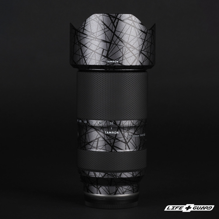 LIFE+GUARD 鏡頭貼膜安裝示意，適用 TAMRON 50-300mm F4.5-6.3