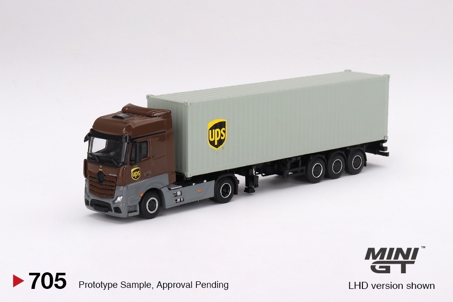 Mini GT 1/64 平治 Mercedes-Benz Actros 重型商用車 w/ 40 Ft Container 40呎貨櫃 " UPS Europe"