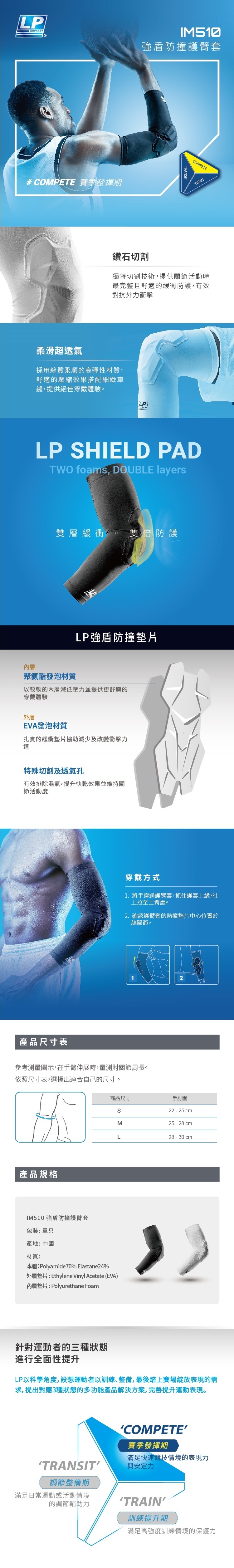 LP SUPPORT 強盾防撞護臂套