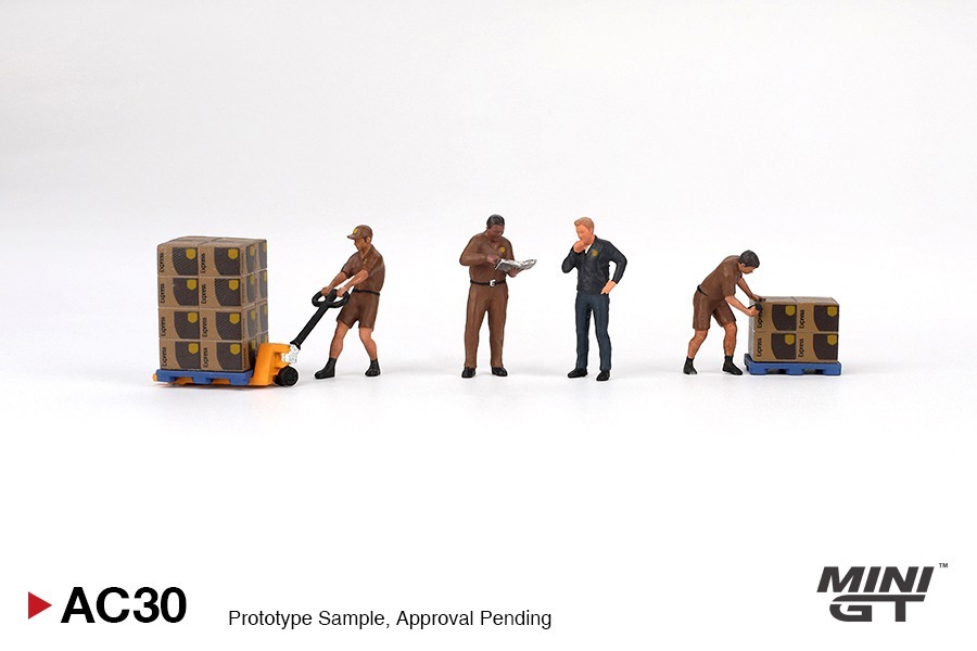 Mini GT 1/64 Figurine 人仔: UPS Driver and workers