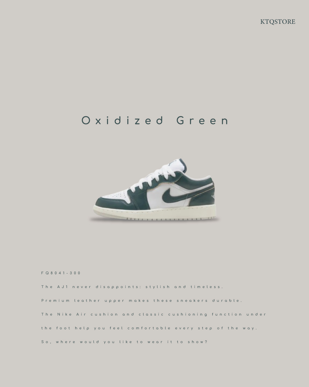 KTQ STORE ‧ AIR JORDAN 1 LOW SE (GS) "OXIDIZED GREEN 氧化綠 FQ8041-300