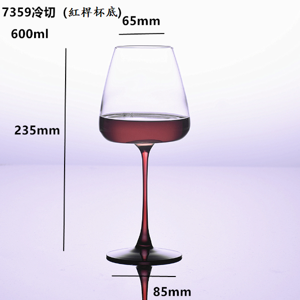 熱推【1對】紅酒杯（貨號/容量：7159冷切【紅桿杯底】600ml）