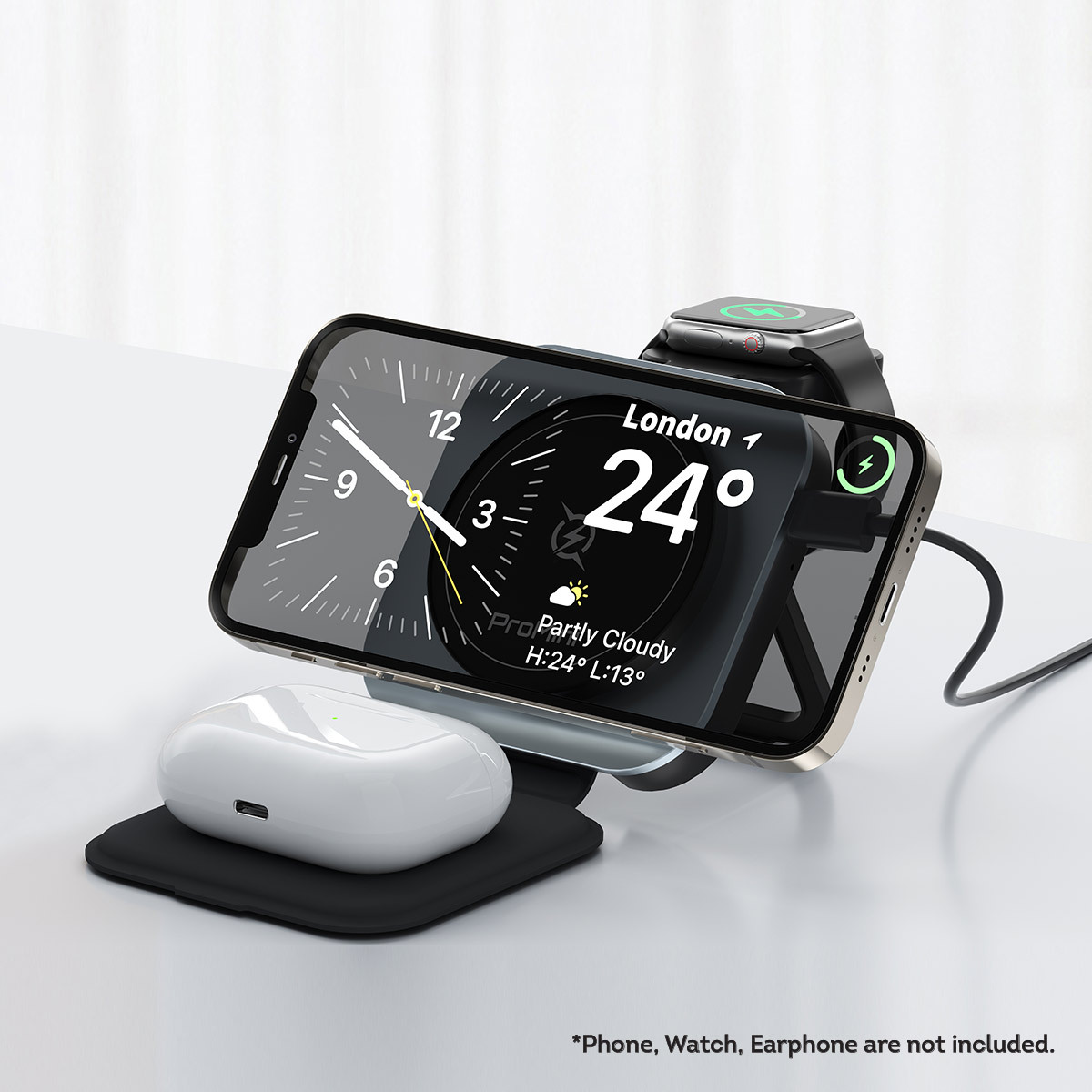 ProMini MagW3F2 23.5W磁吸三合一摺疊式無線快充座(連火牛)