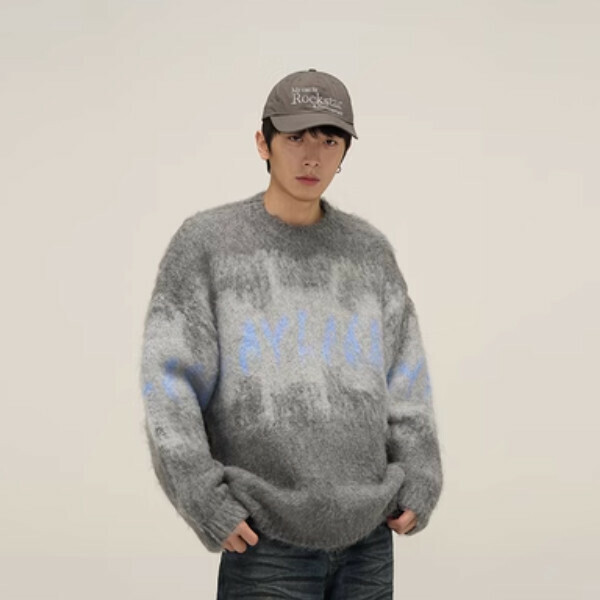Popular retro sweater for lazy winter [Gray M-XL sizes, please confirm the delivery size with customer service after placing the order]