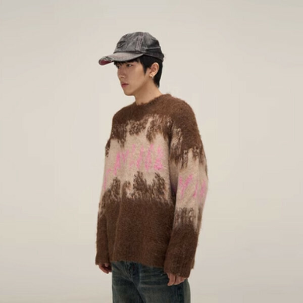 Popular retro sweater for lazy winter [Coffee gray M-XL sizes, please confirm the delivery size with customer service after placing the order]