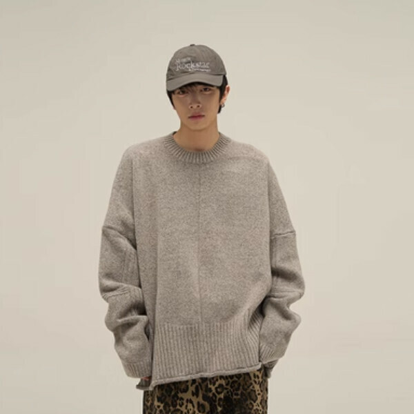 Popular simple cut crew neck sweater [Gray S-XL sizes, please confirm the delivery size with customer service after placing the order]