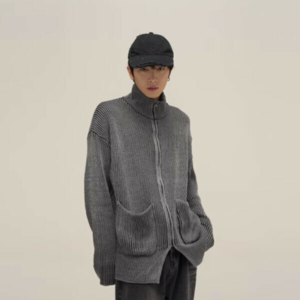 Popular long-sleeved zipper sweater [Gray S-XL sizes, please confirm the delivery size with customer service after placing the order]