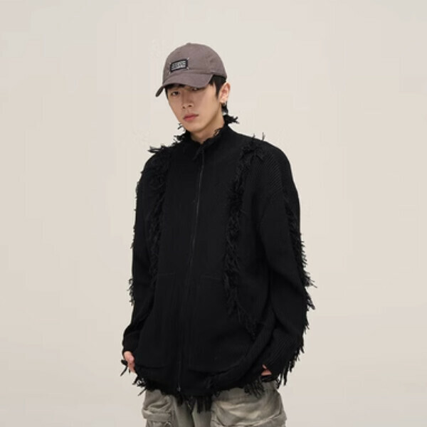 Popular tassel zipper turtleneck sweater [black size M-2XL, please confirm the delivery size with customer service after placing the order]