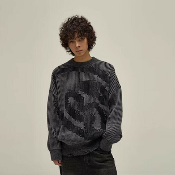 Popular niche ripped sweater [Black size M-2XL, please confirm the delivery size with customer service after placing the order]