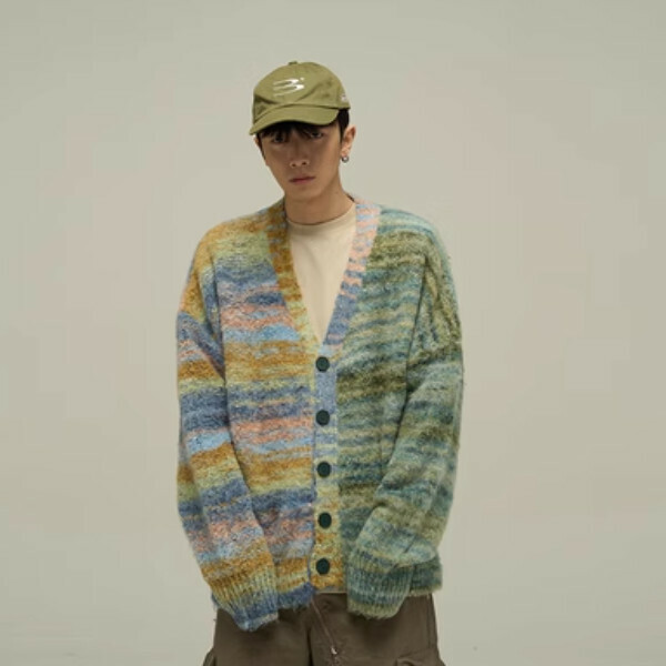 Popular dopamine cardigan sweater jacket [Green M-XL sizes, please confirm the delivery size with customer service after placing the order]