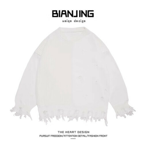 Popular knitted sweater [white] (size: S-2XL) (please contact customer service to confirm the delivery size after placing the order)