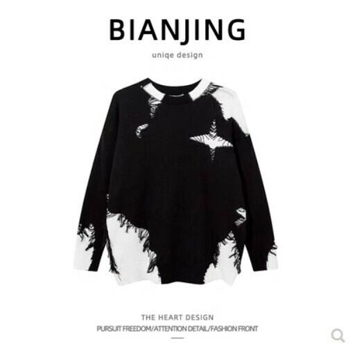 Popular knitted sweater pullover [black] (size: S-2XL) (please contact customer service to confirm the delivery size after placing the order)