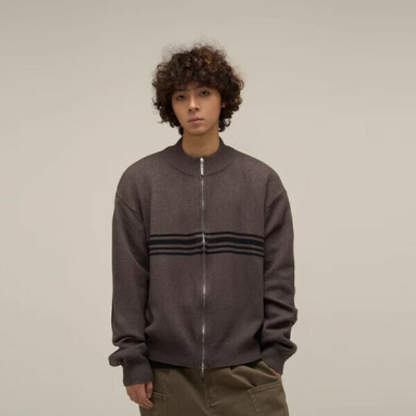 Popular half turtleneck cardigan sweater [Dark gray M-XL sizes, please confirm the delivery size with customer service after placing the order]