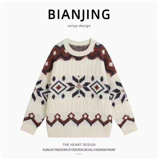 New round neck knitted sweater [apricot color] (size: S-L) (please contact customer service to confirm the delivery size after placing the order)