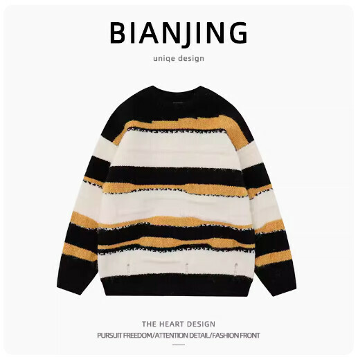 New round neck pullover knitted sweater [black] (size: S-2XL) (please contact customer service to confirm the delivery size after placing the order)