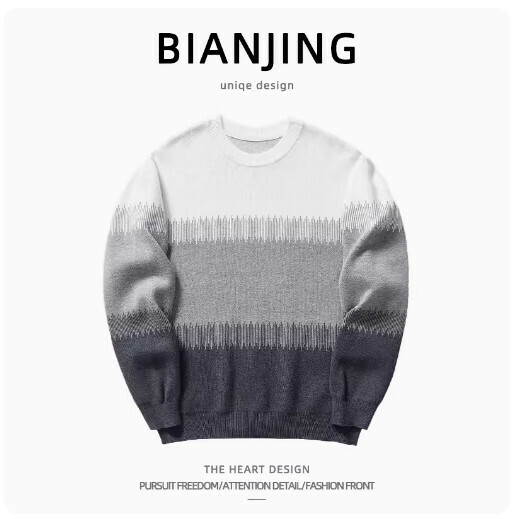 New round neck pullover knitted sweater [grey] (size: S-2XL) (please contact customer service to confirm the delivery size after placing the order)