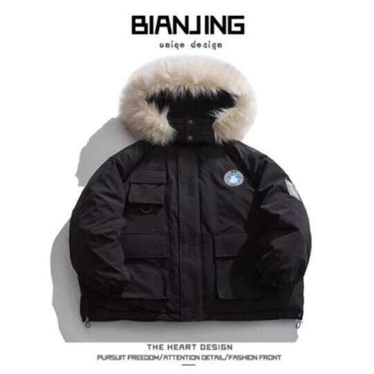 New thickened cotton jacket [black] (size: S-2XL) (please contact customer service to confirm the delivery size after placing the order)